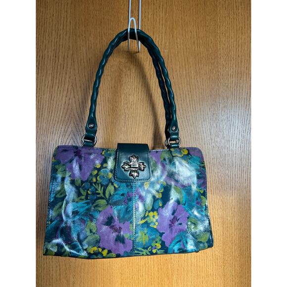 Patricia Nash Rosina Blue Nature Satchel, handbag. - Picture 5 of 9
